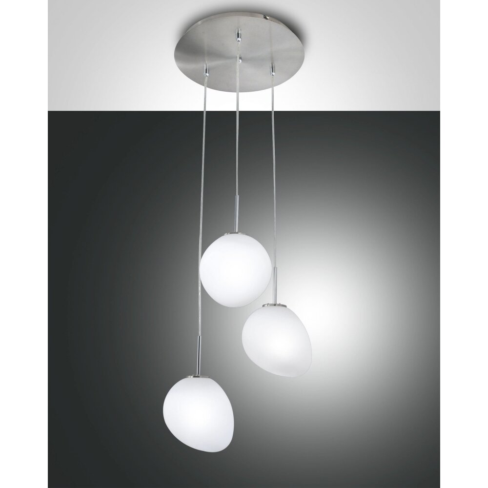 Fabas Luce Evo Hanglamp LED Nikkel mat, 3-lichts main product photo