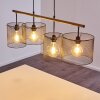 Manose Hanglamp Hout donker, Zwart, 4-lichts