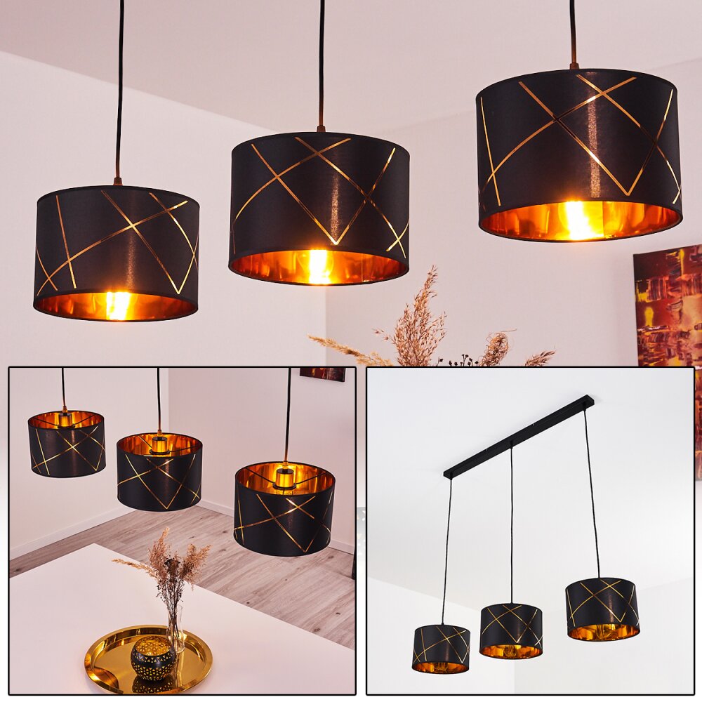 Opatija Hanglamp Zwart, 3-lichts main product photo