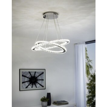 Eglo VARRAZO Hanglamp LED Chroom, Kristaloptiek, 1-licht Eglo VARRAZO Hanglamp LED Chroom, Kristaloptiek, 1-licht
