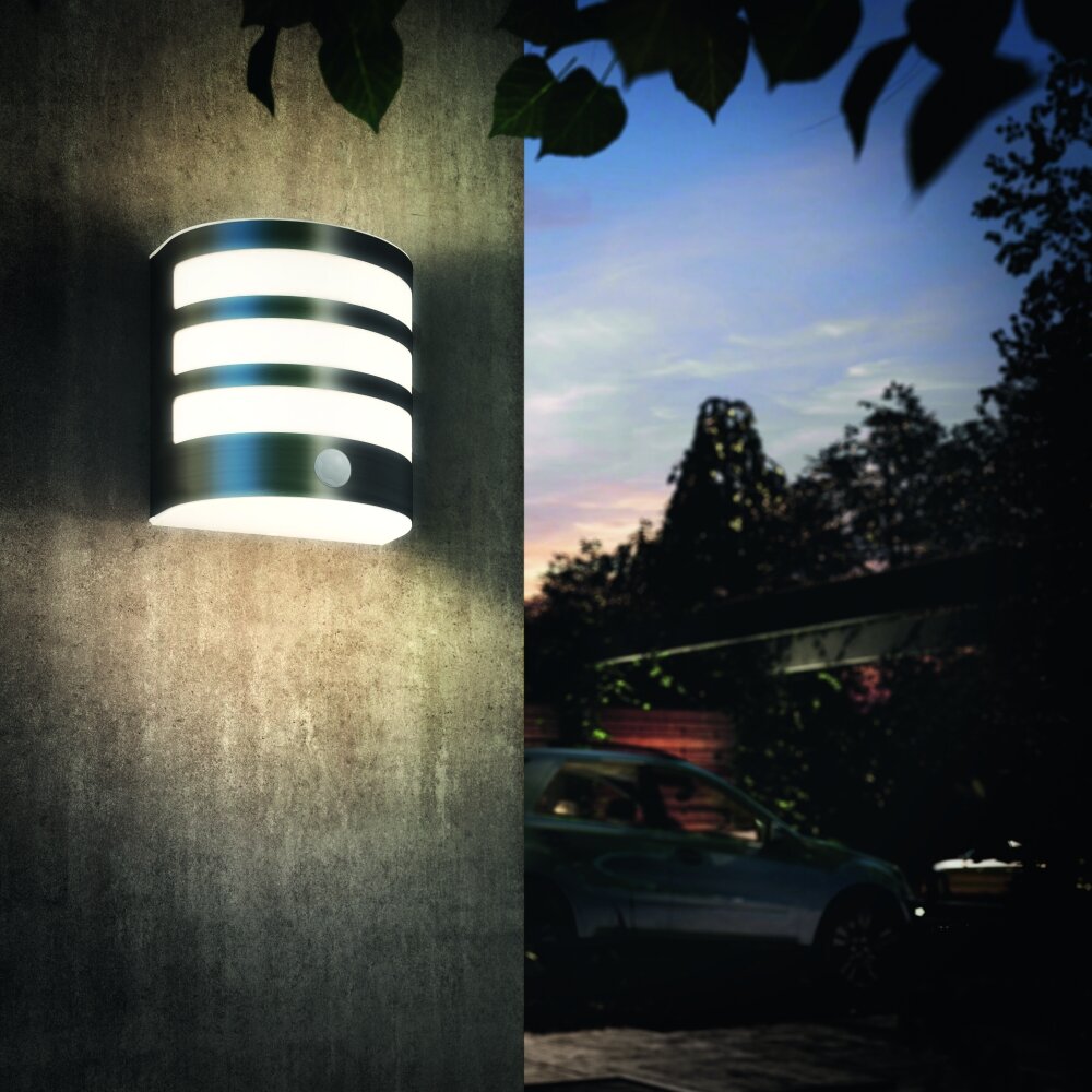 Philips Calgary Buiten muurverlichting LED roestvrij staal, 1-licht, Bewegingsmelder main product photo