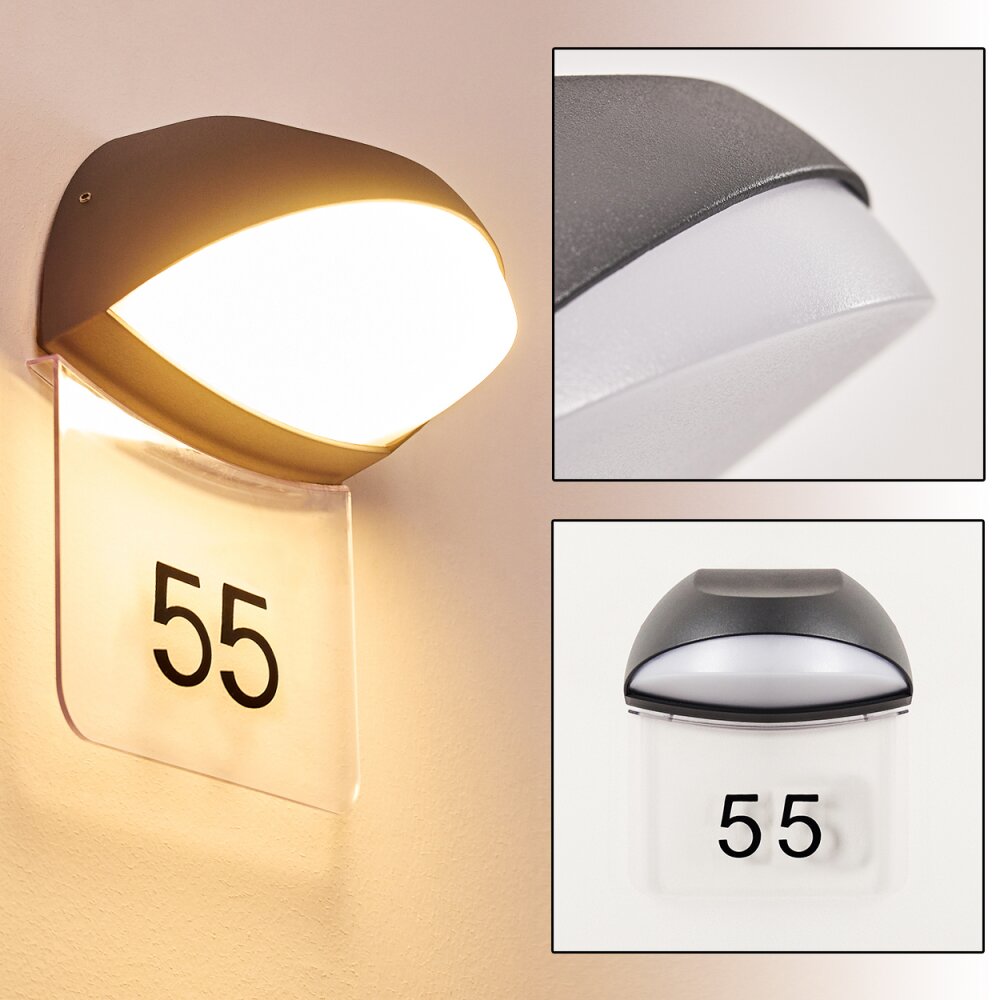 Tanguro Huisnummer verlichting LED Zwart, 1-licht main product photo