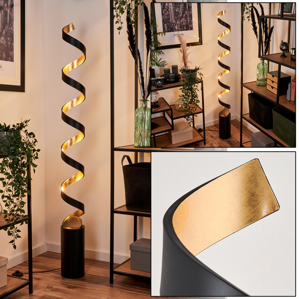 Rezat Staande lamp LED Zwart-Goud, 1-licht main product photo