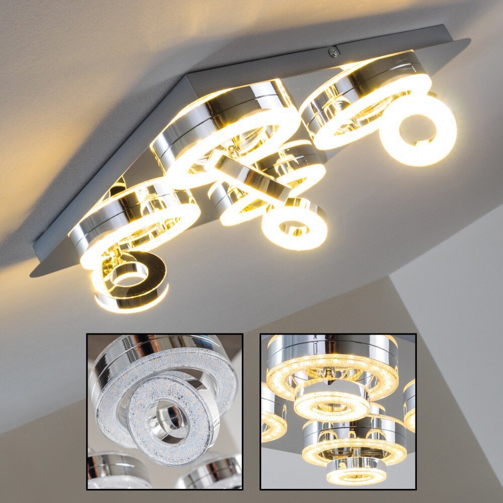 Lakeshore Plafondlamp LED Chroom, 8-lichts main product photo
