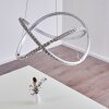 Saginaw Hanger LED Nikkel mat, 1-licht, Afstandsbediening, Kleurwisselaar