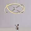Saginaw Hanger LED Nikkel mat, 1-licht, Afstandsbediening, Kleurwisselaar
