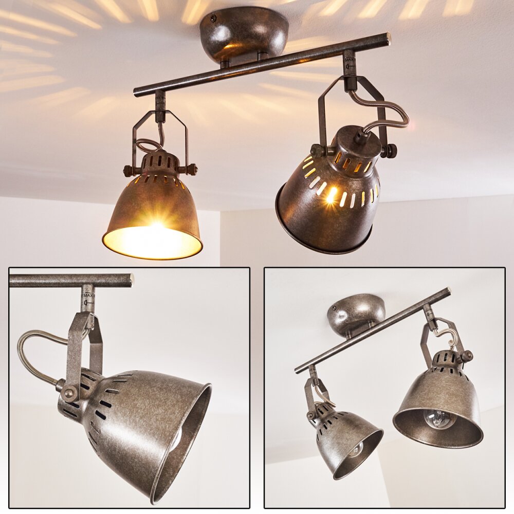 Nanlia Plafondlamp Grijs, Zilver, 2-lichts main product photo