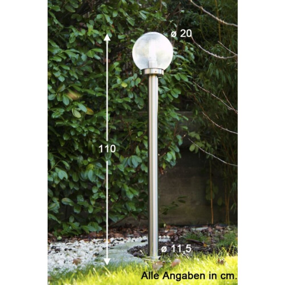 Globo BOWLE II Buitenlamp roestvrij staal, Transparant, Helder, 1-licht main product photo