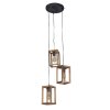 Siddeburen Hanglamp Hout donker, 3-lichts