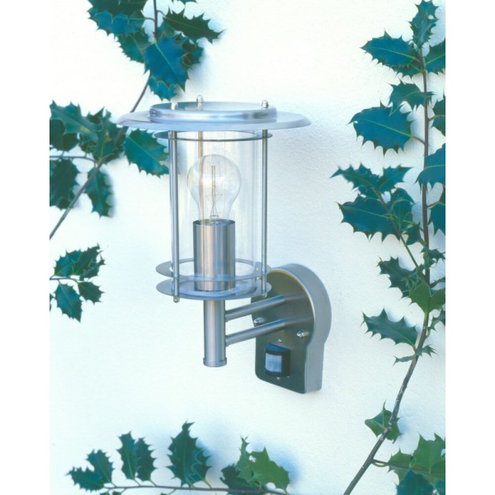 Brilliant York Buiten muurverlichting roestvrij staal, 1-licht, Bewegingsmelder main product photo
