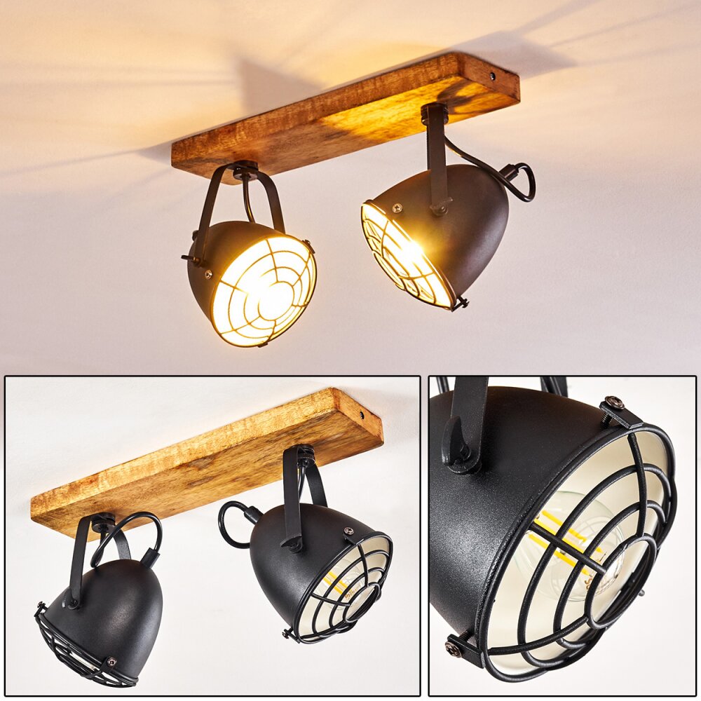 Malix Plafondlamp Bruin, Zwart, 2-lichts main product photo