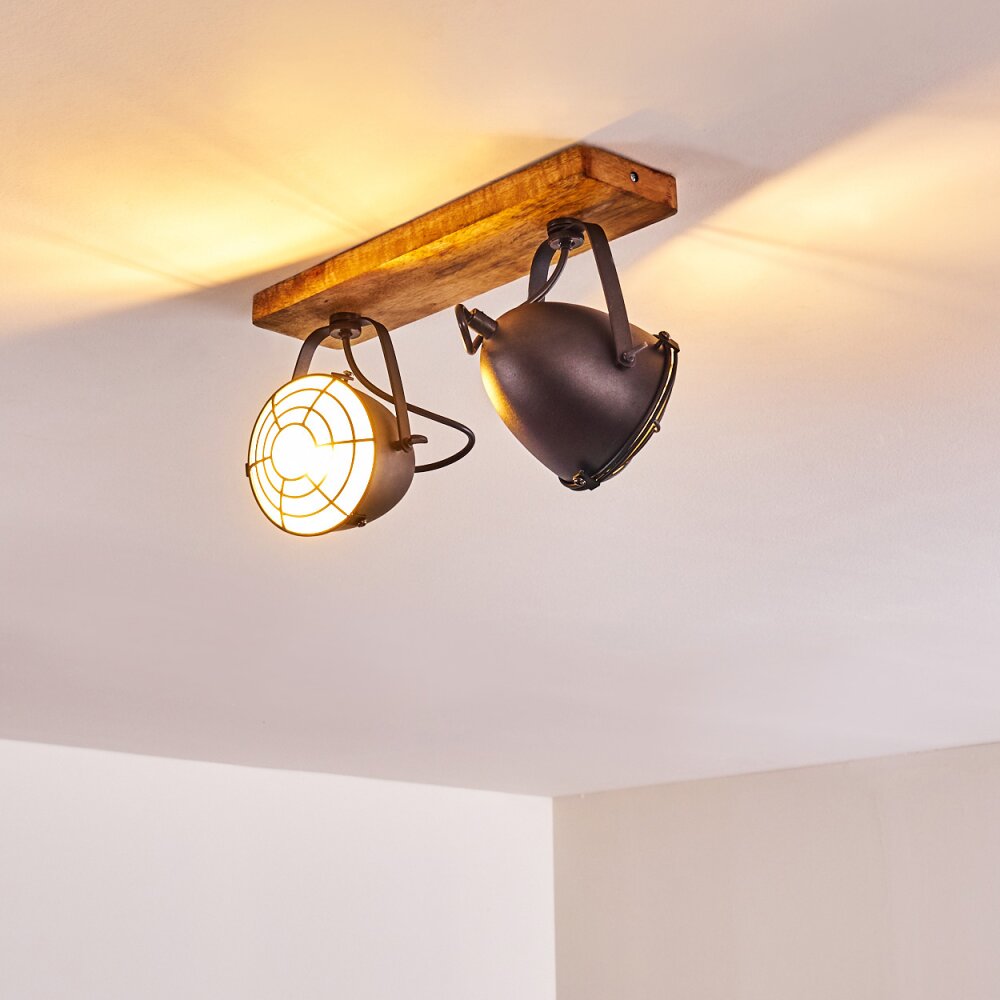 Malix Plafondlamp Bruin, Zwart, 2-lichts