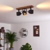 Vanuatu Plafondlamp Bruin, Zwart, 3-lichts