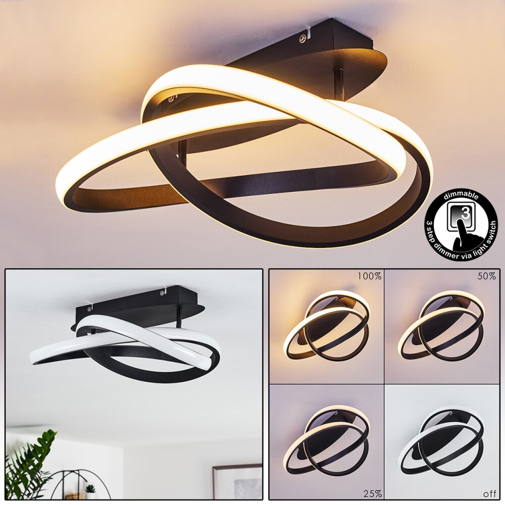 Cochato Plafondlamp LED Zwart, Wit, 2-lichts main product photo