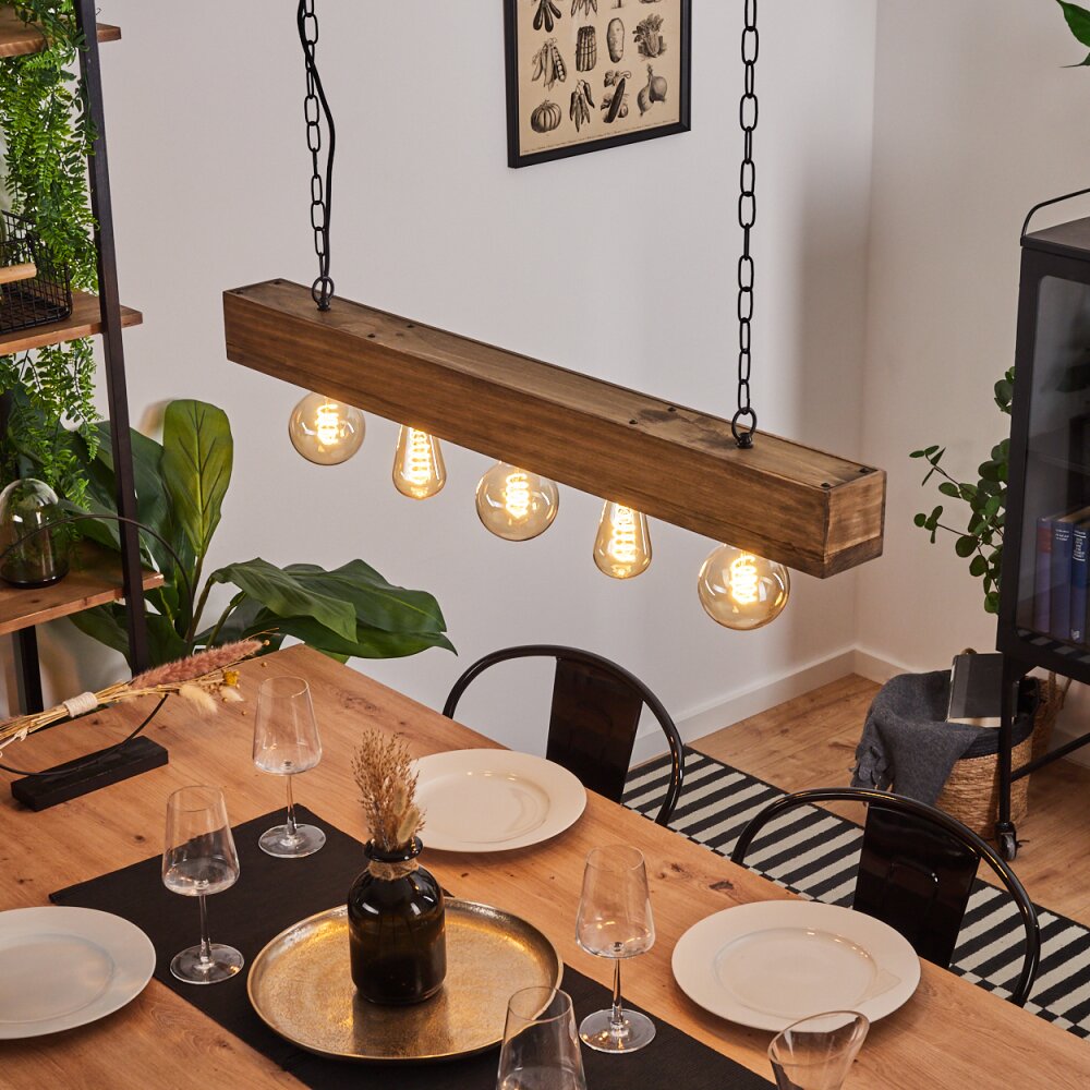 Berat Hanglamp Bruin, Zwart, 5-lichts main product photo