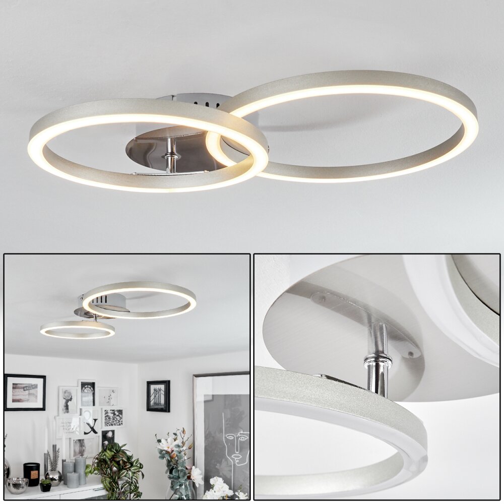 Malanje Plafondlamp LED Nikkel mat, 2-lichts main product photo