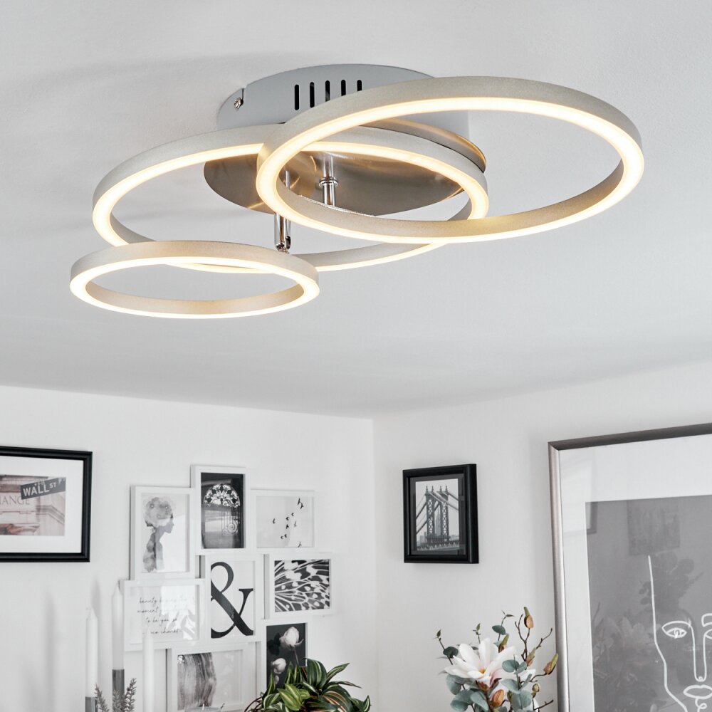 Malanje Plafondlamp LED Nikkel mat, 3-lichts main product photo