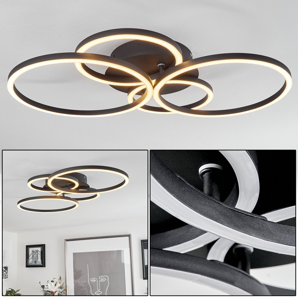 Malanje Plafondlamp LED Zwart, 4-lichts main product photo