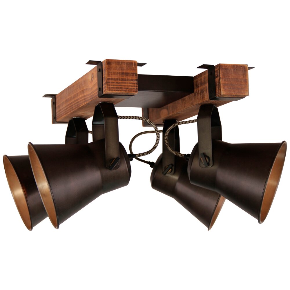 Brilliant Decca Plafond straler Zwart, 4-lichts main product photo