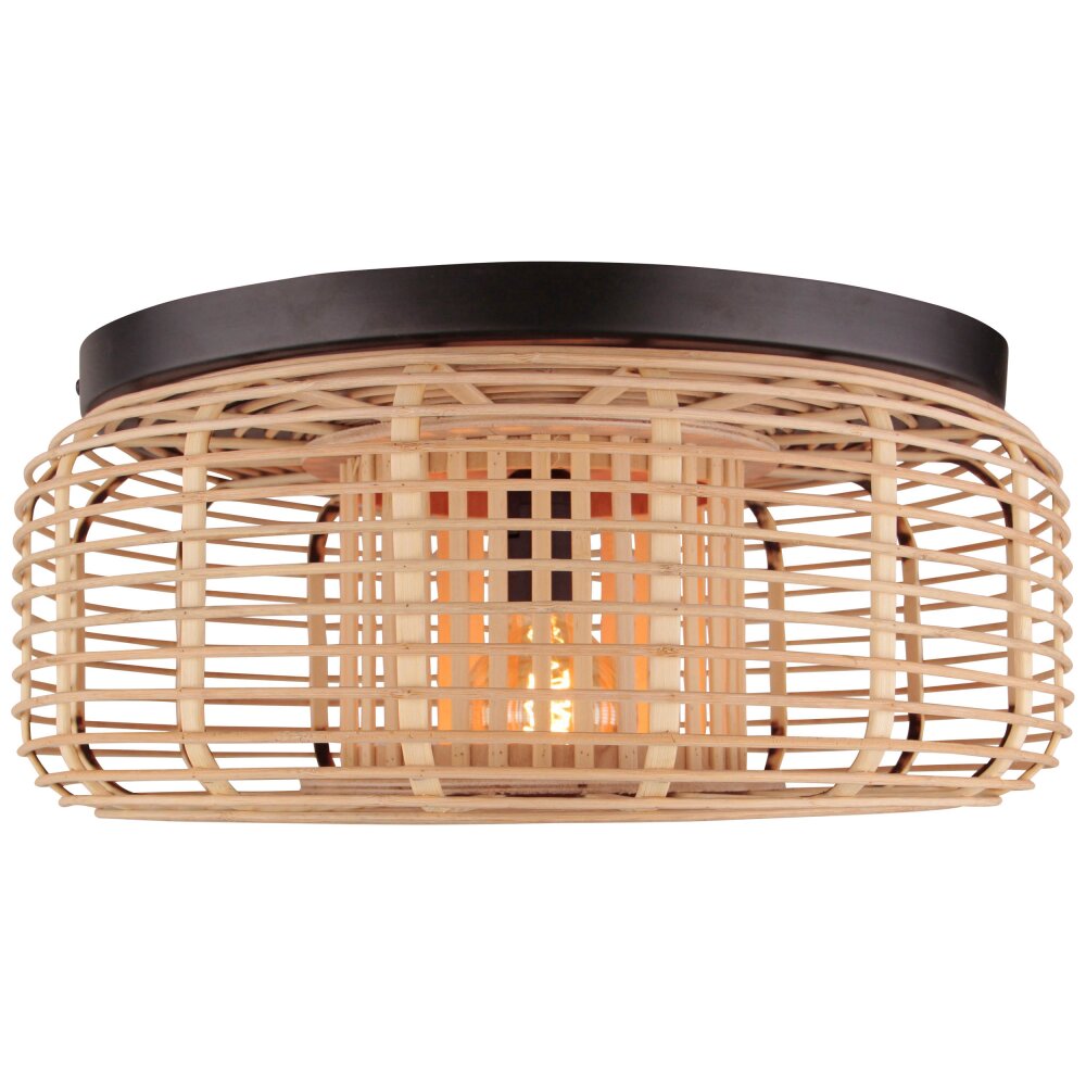 Brilliant Crosstown Plafondlamp Hout donker, Zwart, 1-licht main product photo