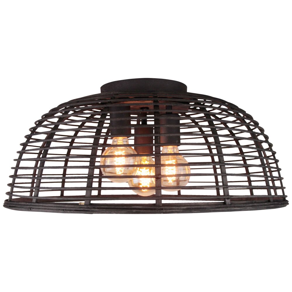 Brilliant Crosstown Plafondlamp Hout donker, Zwart, 3-lichts main product photo