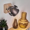 Herford Muurlamp Bruin, Hout donker, Zwart, 1-licht
