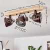 Herford Plafondlamp Koperkleurig, Natuurlijke kleuren, 3-lichts