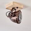 Herford Plafondlamp Hout licht, Koperkleurig, 1-licht Herford Plafondlamp Hout licht, Koperkleurig, 1-licht
