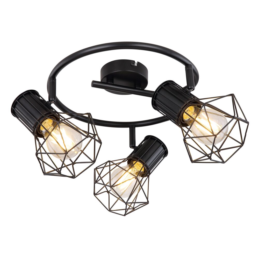 Globo PRISKA Spotlamp Zwart, 3-lichts main product photo