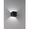 Fischer & Honsel  Dan Muurlamp LED Zwart, 1-licht