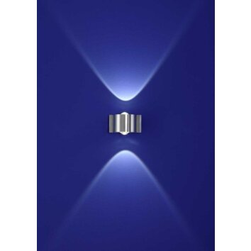 B-Leuchten Stream Muurlamp LED Aluminium, 2-lichts B-Leuchten Stream Muurlamp LED Aluminium, 2-lichts