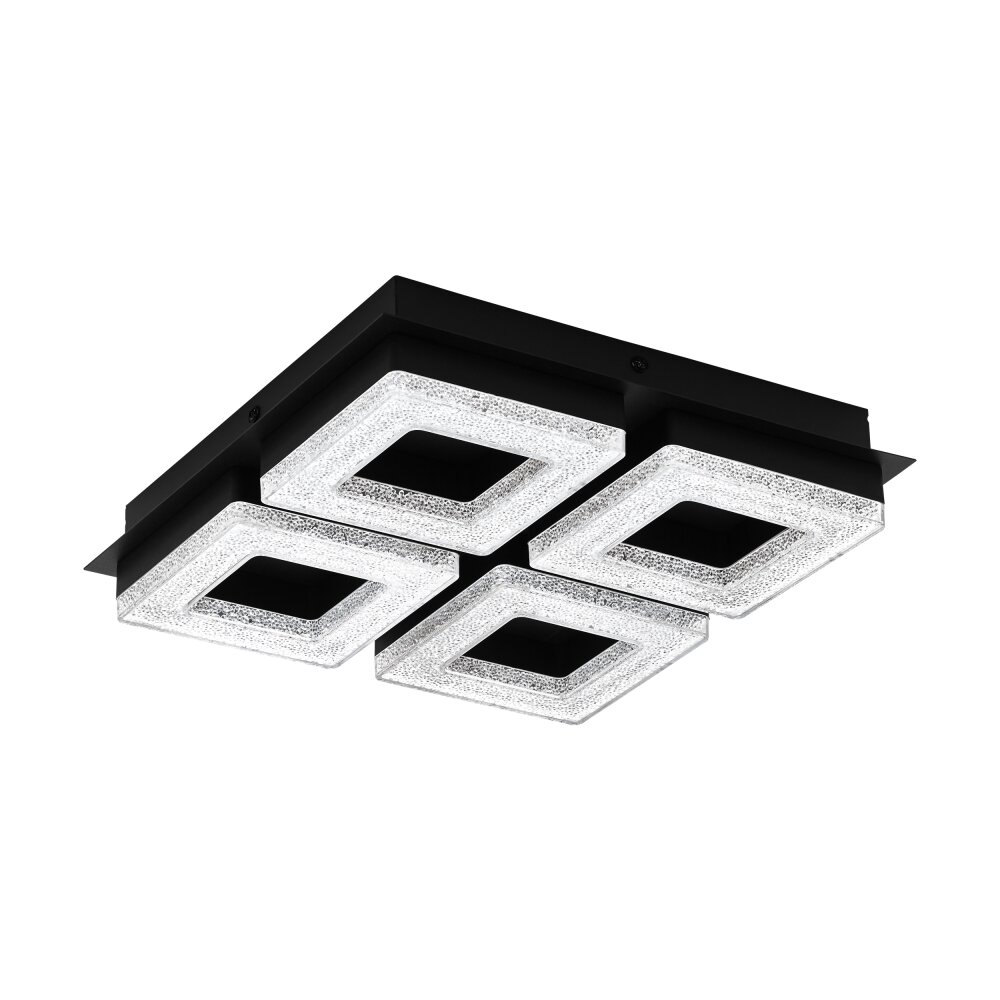 Eglo FRADELO Plafondlamp LED Zwart, 4-lichts main product photo