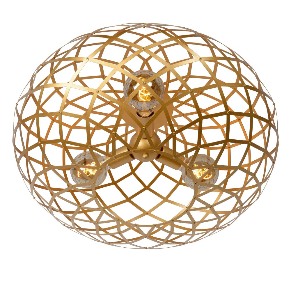 Lucide WOLFRAM Plafondlamp Goud, Messing, 3-lichts main product photo