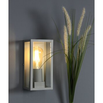 Lutec Mondrian Buiten muurverlichting Zilver, 1-licht