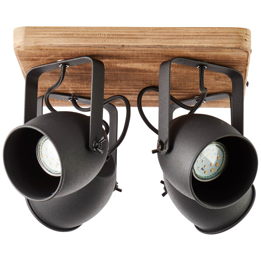Brilliant CROWTON Plafondlamp Hout donker, Zwart, 4-lichts main product photo