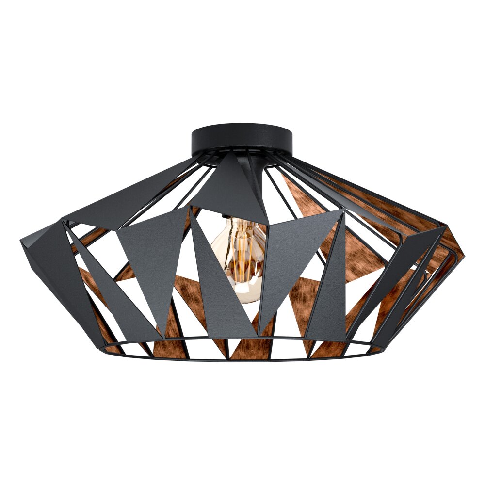 Eglo CARLTON Plafondlamp Koperkleurig, Zwart, 1-licht main product photo