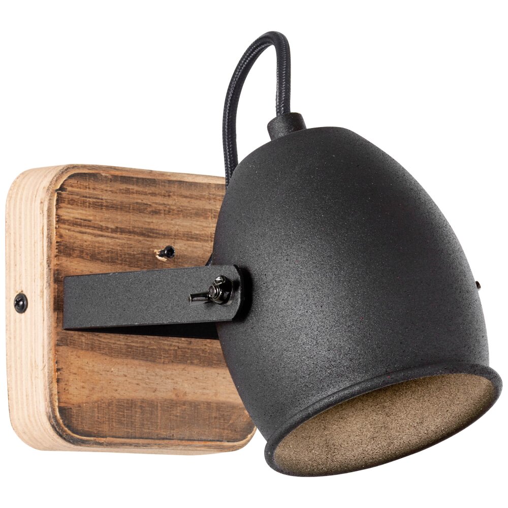 Brilliant CROWTON Muurlamp Hout donker, Zwart, 1-licht main product photo