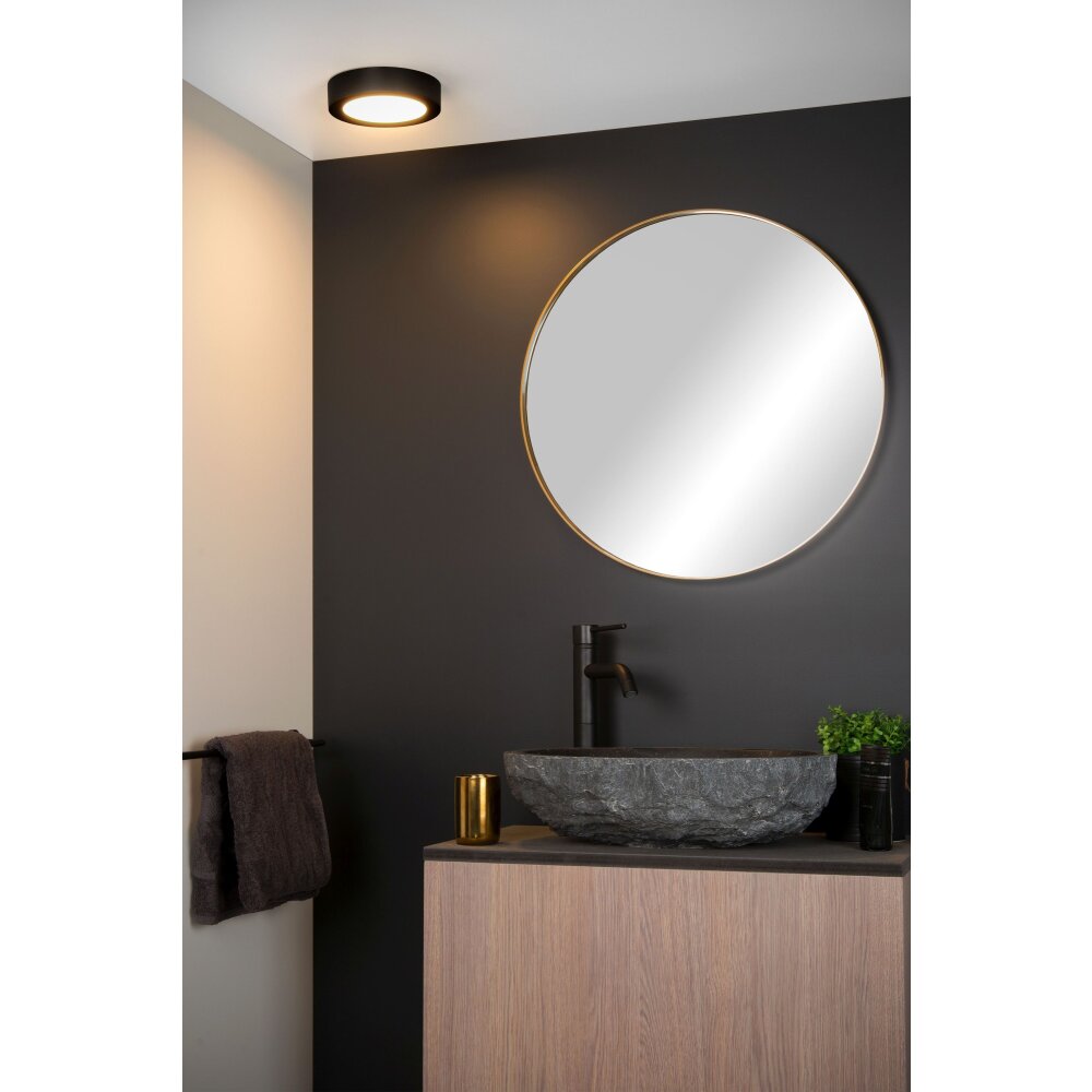 Lucide BRICE Plafondlamp LED Zwart, 1-licht main product photo