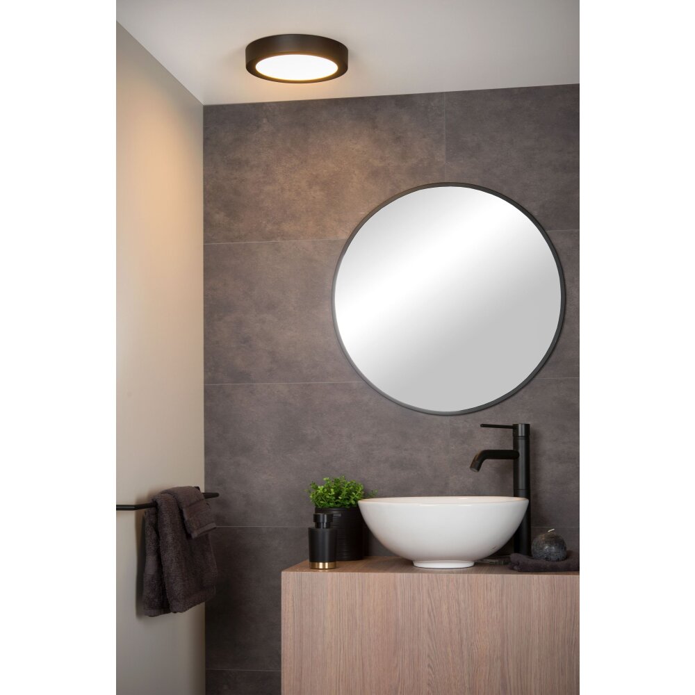 Lucide BRICE Plafondlamp LED Zwart, 1-licht main product photo