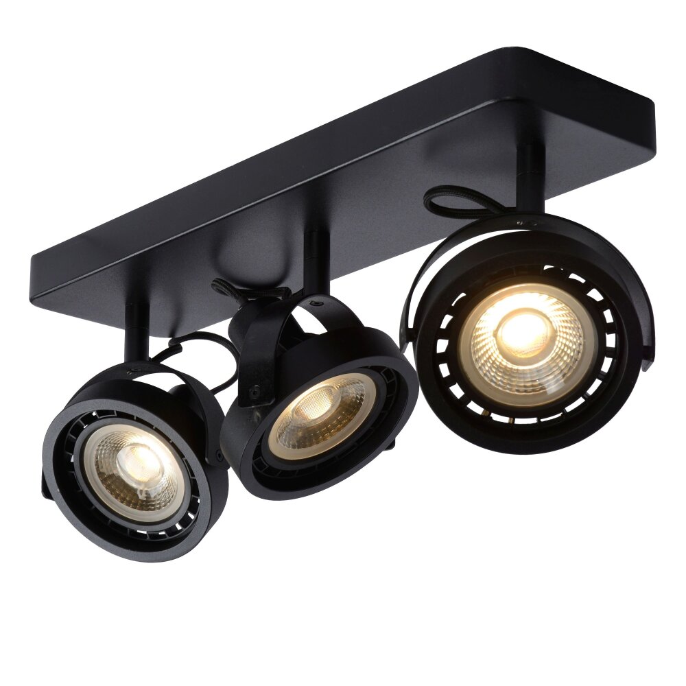 Lucide TALA Plafond straler LED Zwart, 3-lichts main product photo