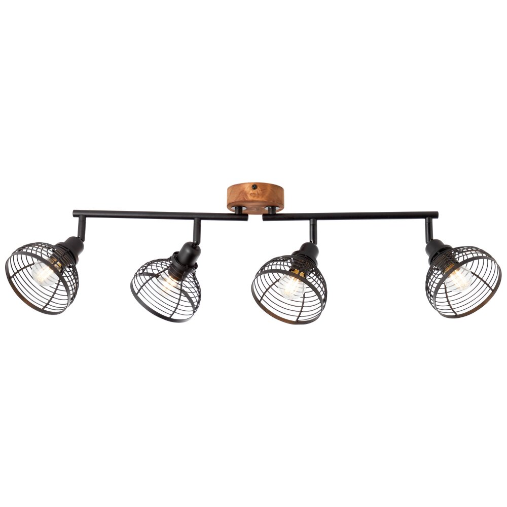 Brilliant Avia Spotlamp Hout donker, Zwart, 4-lichts main product photo
