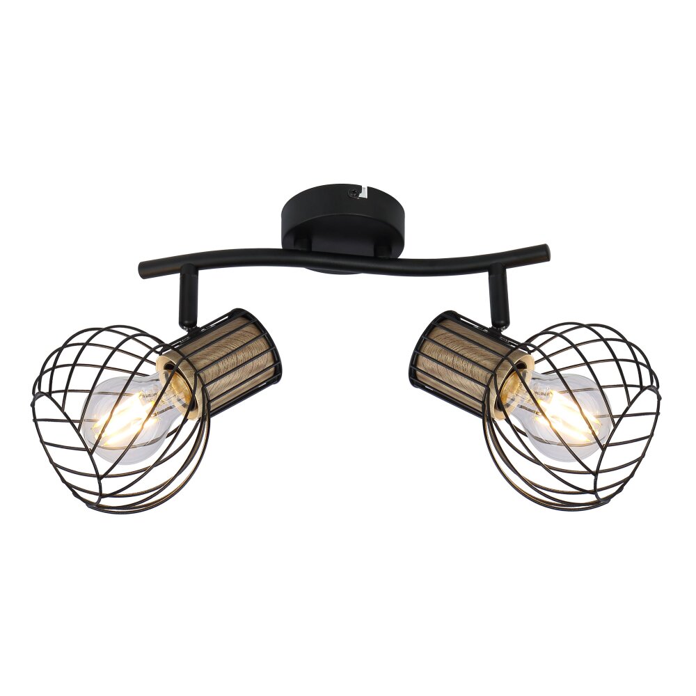 Globo LUISE Spotlamp Zwart, 2-lichts main product photo