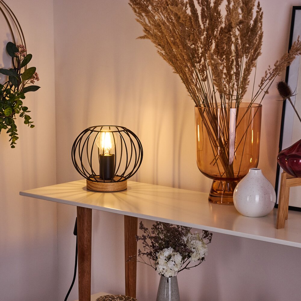 Refresco Tafellamp Hout donker, Zwart, 1-licht main product photo