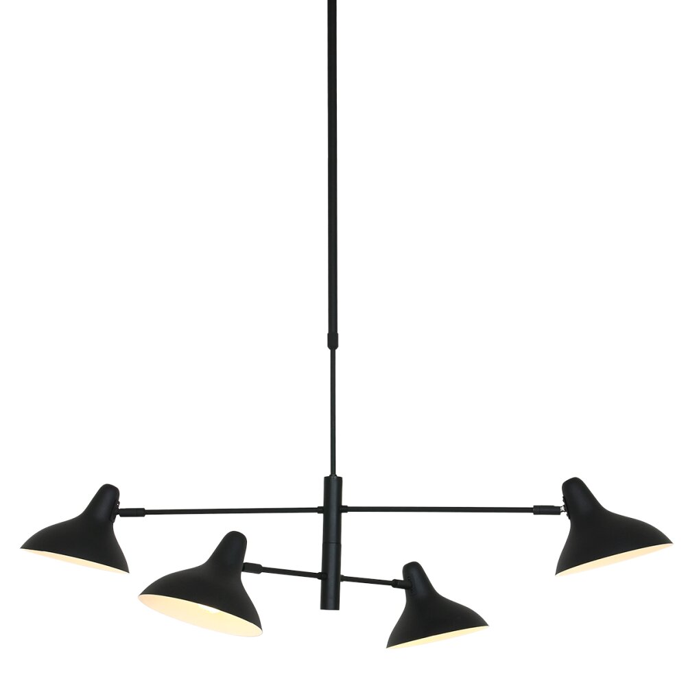 Steinhauer Kasket Hanglamp Zwart, Wit, 4-lichts