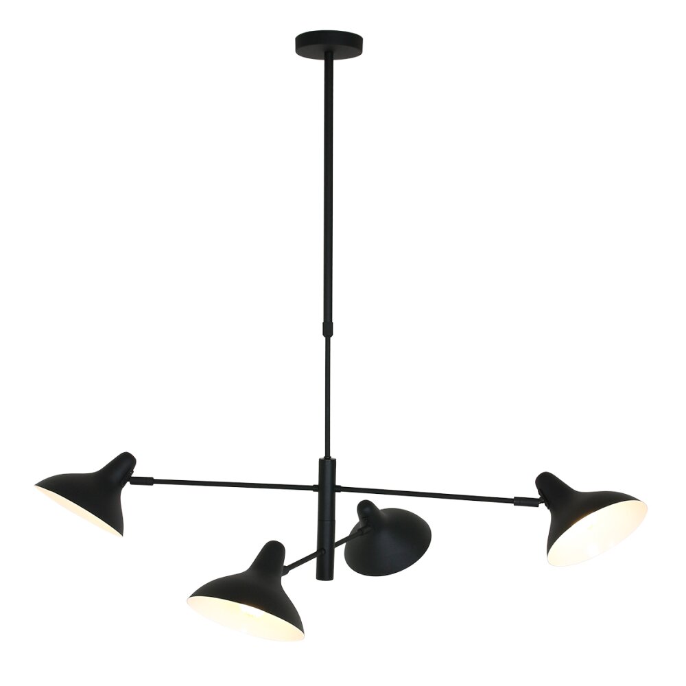 Steinhauer Kasket Hanglamp Zwart, Wit, 4-lichts