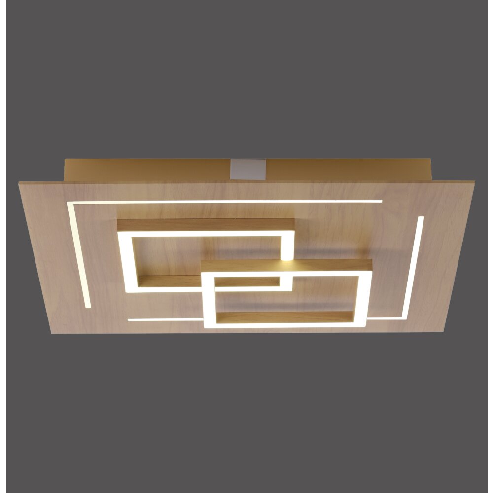 Paul Neuhaus Q-LINEA Plafondlamp LED Hout licht, 4-lichts, Afstandsbediening