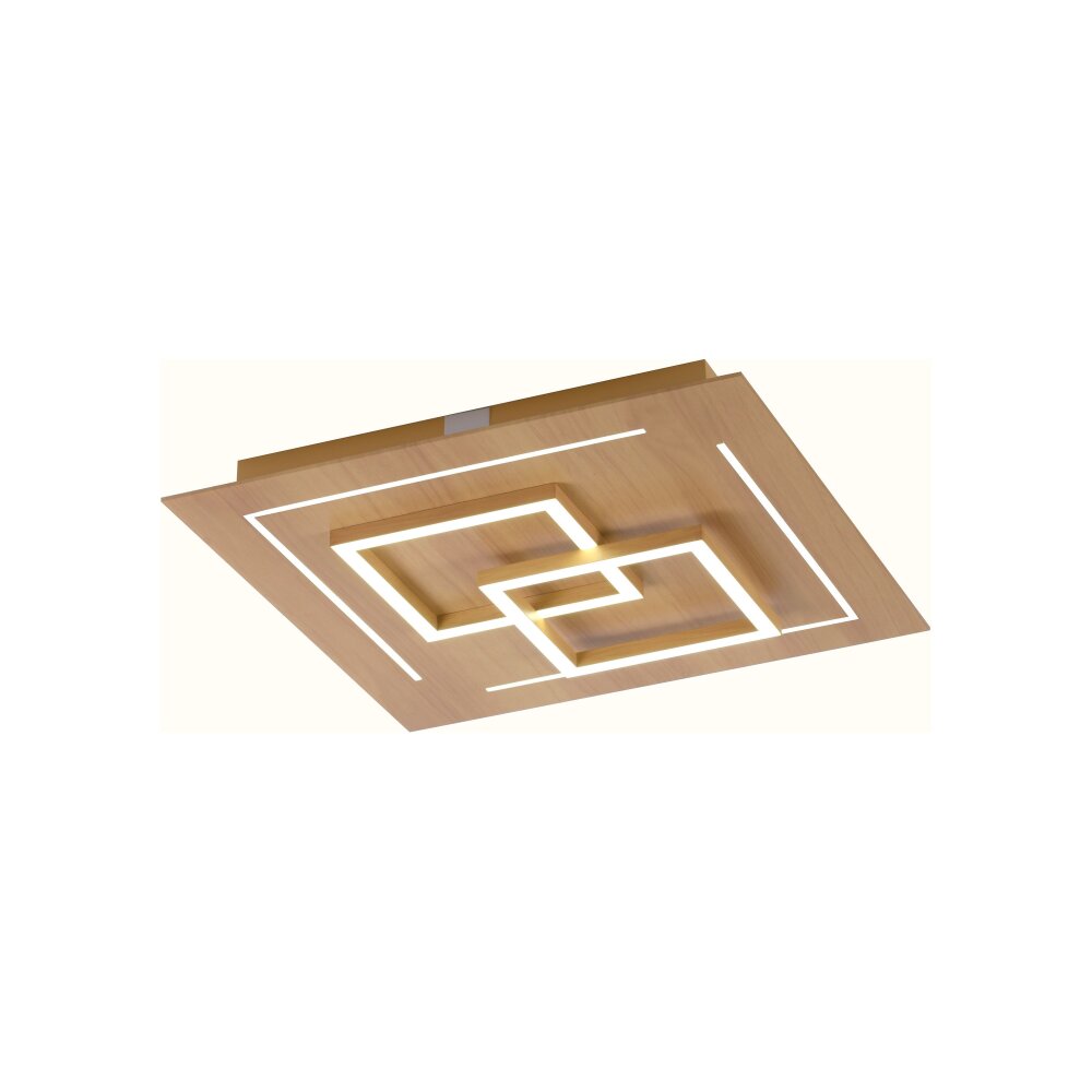 Paul Neuhaus Q-LINEA Plafondlamp LED Hout licht, 4-lichts, Afstandsbediening