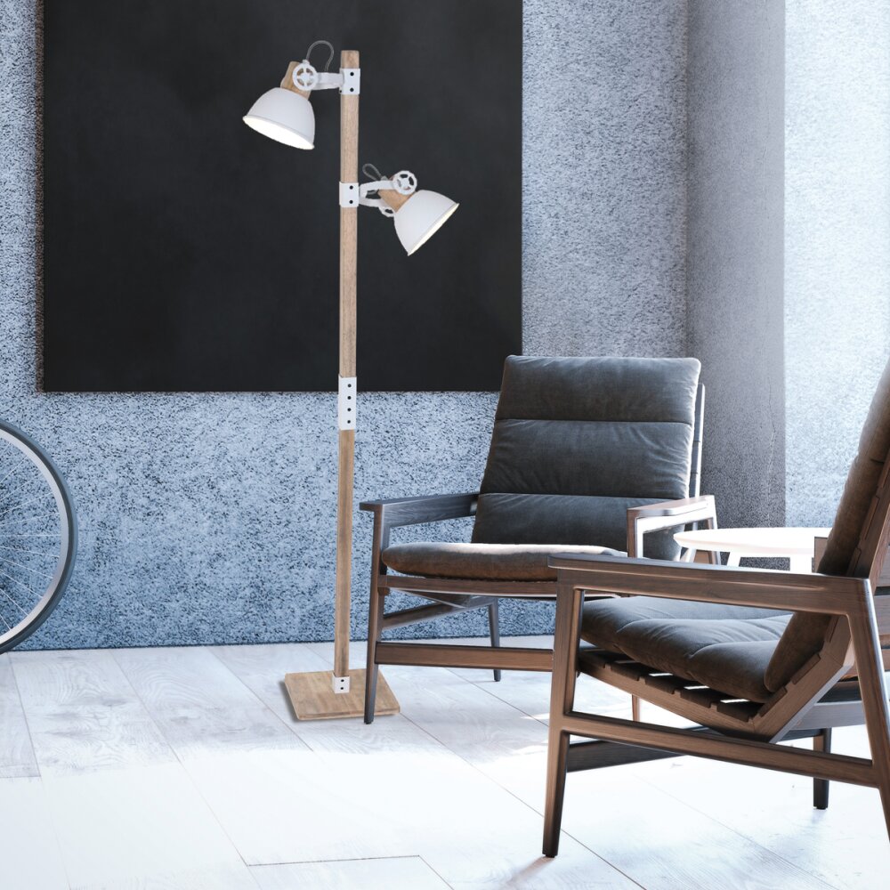 Steinhauer Gearwood Staande lamp Hout donker, Wit, 1-licht main product photo