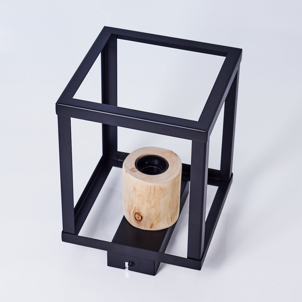 Turiza Plafondlamp Hout donker, Zwart, 1-licht