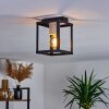 Turiza Plafondlamp Hout donker, Zwart, 1-licht